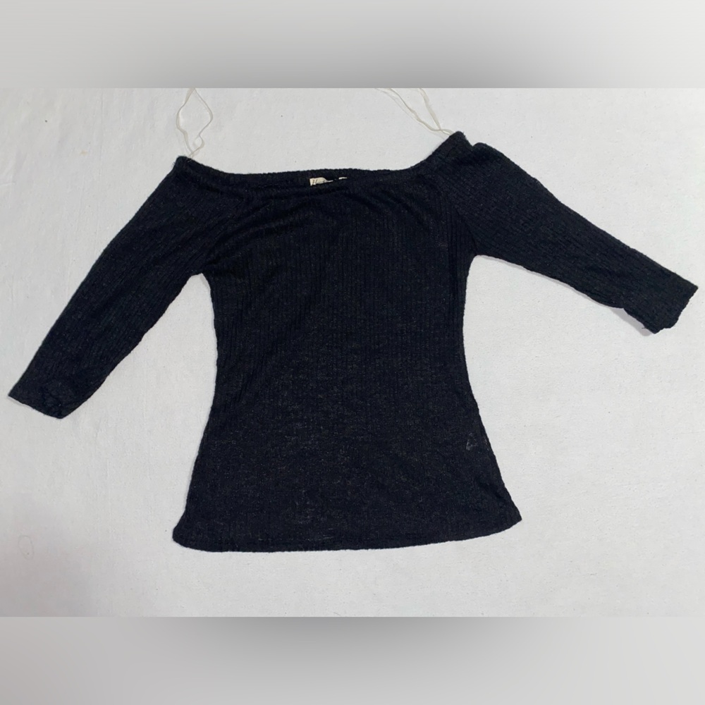 Black Sheer Sweater Shirt - Picture 2 of 7